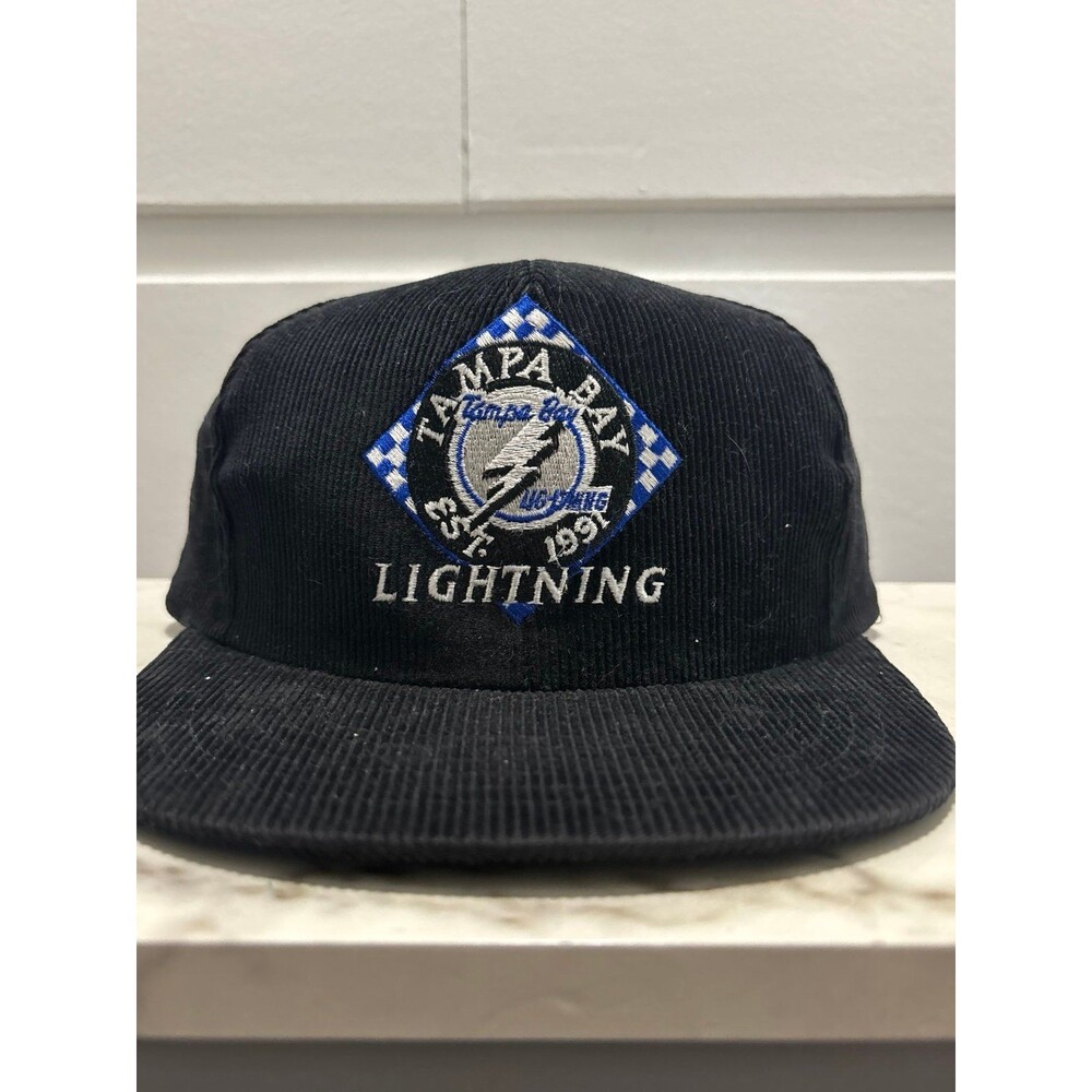 VINTAGE 90s | Tampa Bay Lightning NHL Corduroy Snapback Hat sz OS
